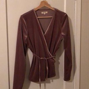 Madewell velvet wrap blouse
